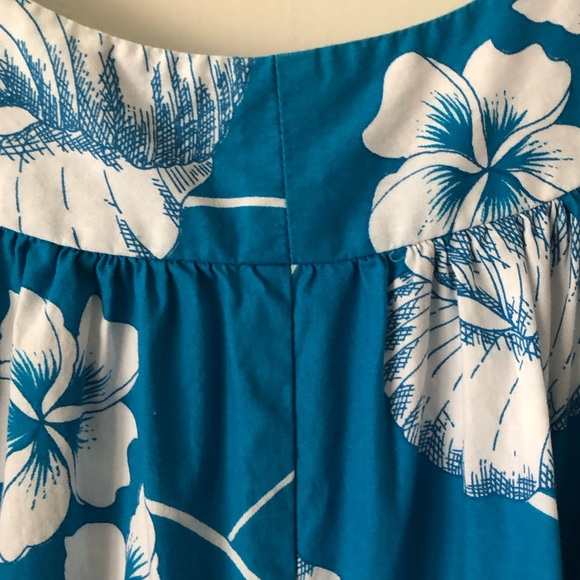 Hilo Hattie Large Blue Hawaiian Muumuu Dress Caftan aloha tiki hibiscus vintage - Picture 5 of 14